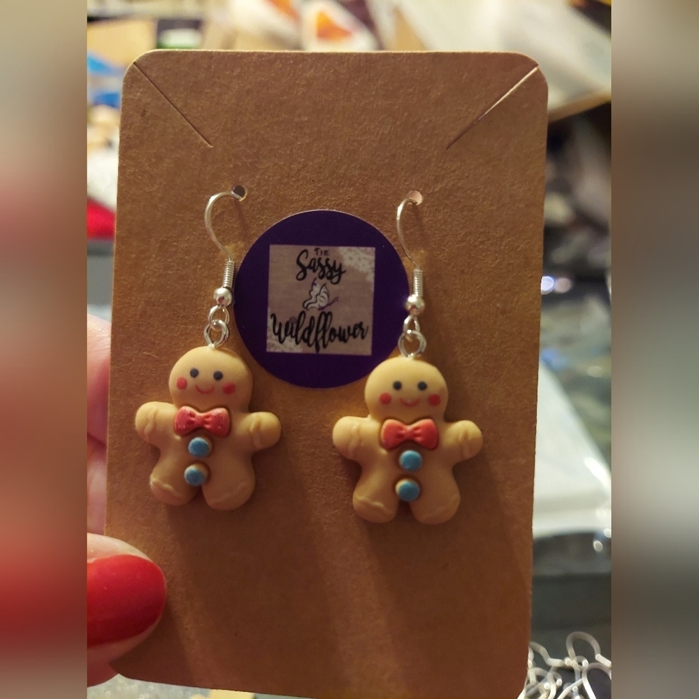 Hand Crafted Gingerbread Cookie Earrings